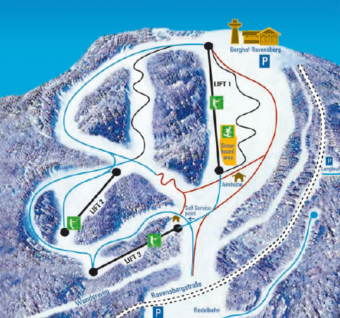 Skigebiet Ravensberg Pistenplan
